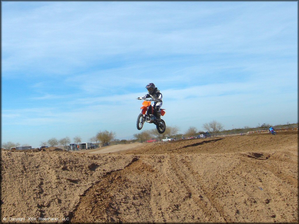 KTM Dirt Bike catching some air at Motoland MX Park Track