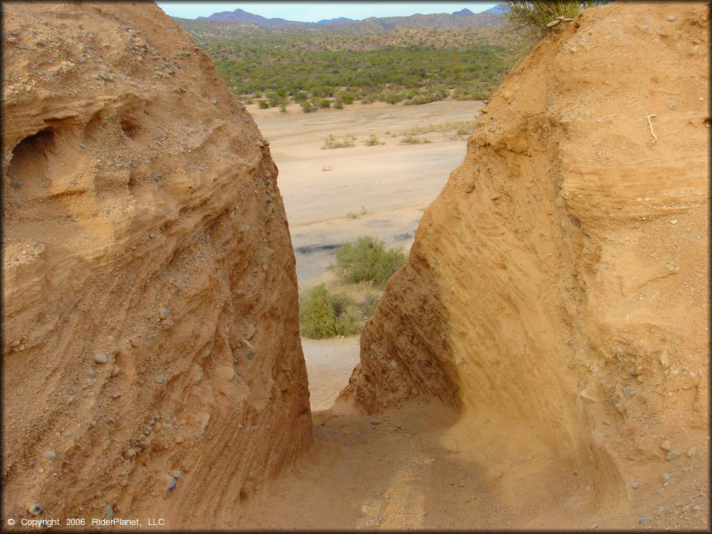 Example of terrain at Four Peaks Trail