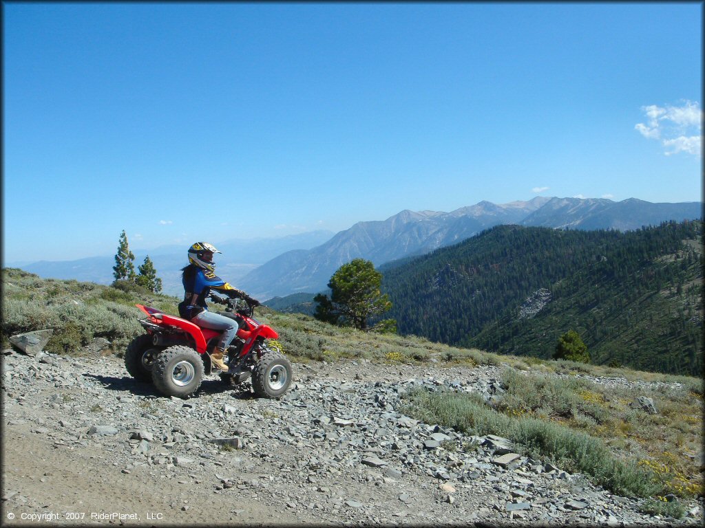 Woman riding a Honda ATV at South Camp Peak Loop Trail