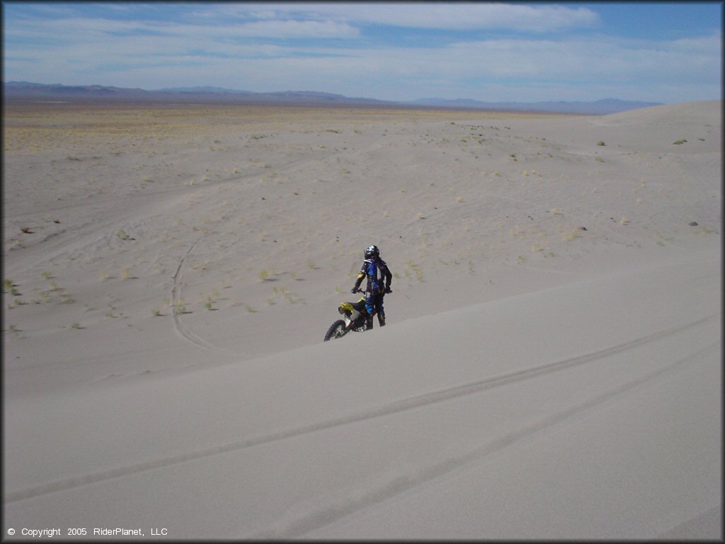 OHV traversing the water at Tonopah Dunes Dune Area