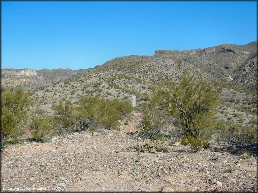 A trail at Mescal Mountain OHV Area Trail