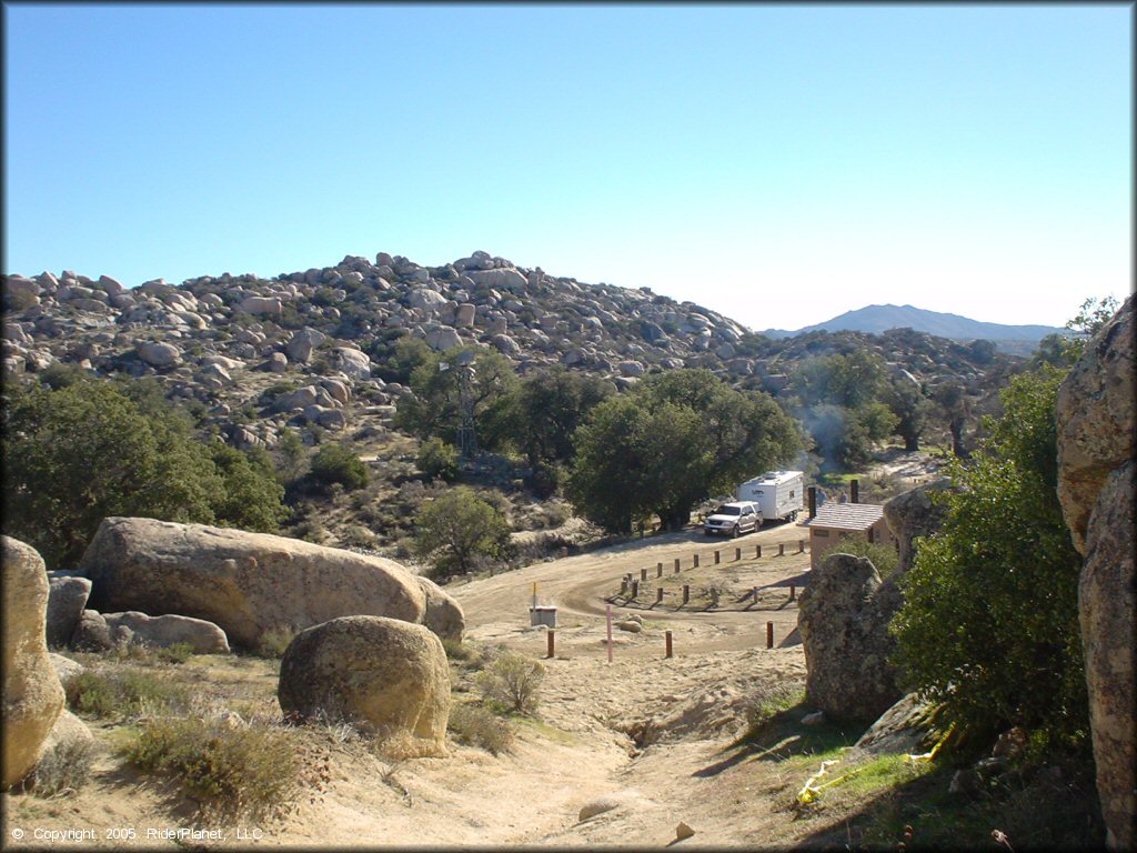 RV Trailer Staging Area and Camping at Lark Canyon OHV Area Trail