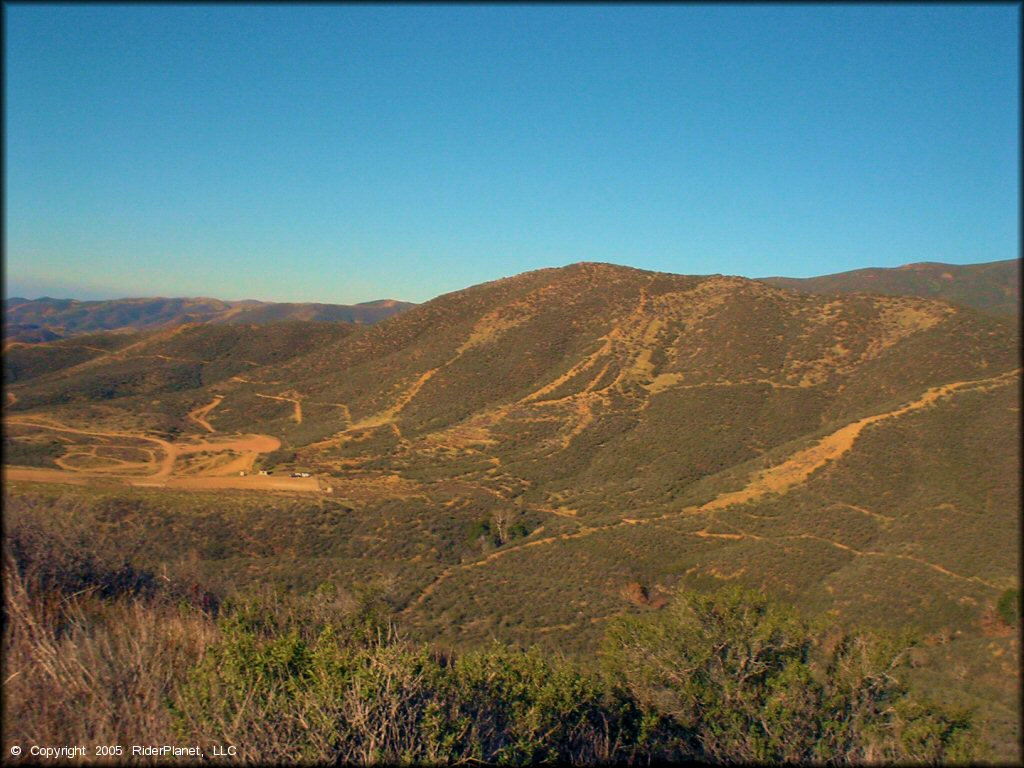 Photo of main staging area taken from a distance at top of nearby hill.