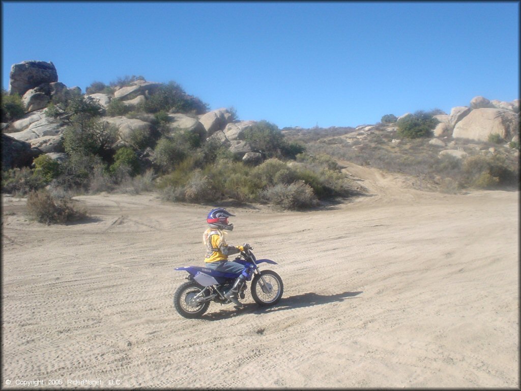 Yamaha YZ Motorbike at Lark Canyon OHV Area Trail
