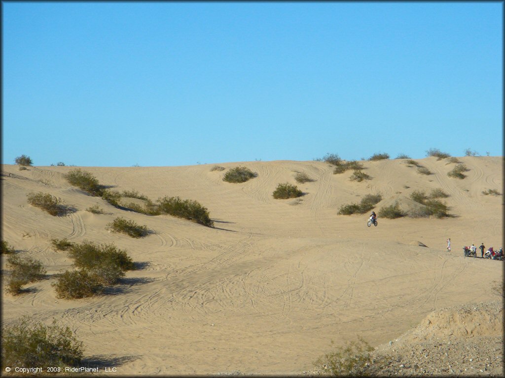 Dirt Bike getting air at Ehrenberg Sandbowl OHV Area