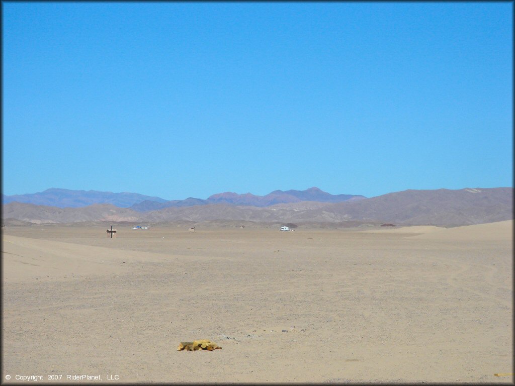 RV Trailer Staging Area and Camping at Dumont Dunes OHV Area