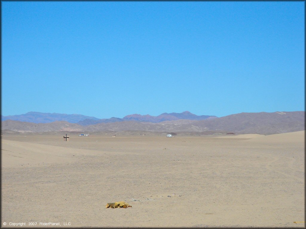 RV Trailer Staging Area and Camping at Dumont Dunes OHV Area