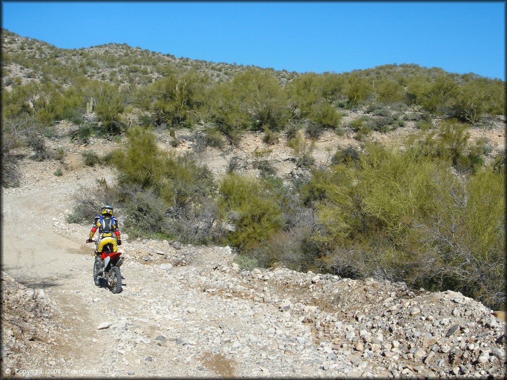 Honda CRF Motorcycle at Mescal Mountain OHV Area Trail