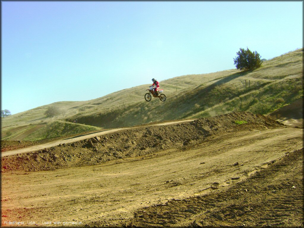 Motorcycle jumping at Carnegie SVRA OHV Area