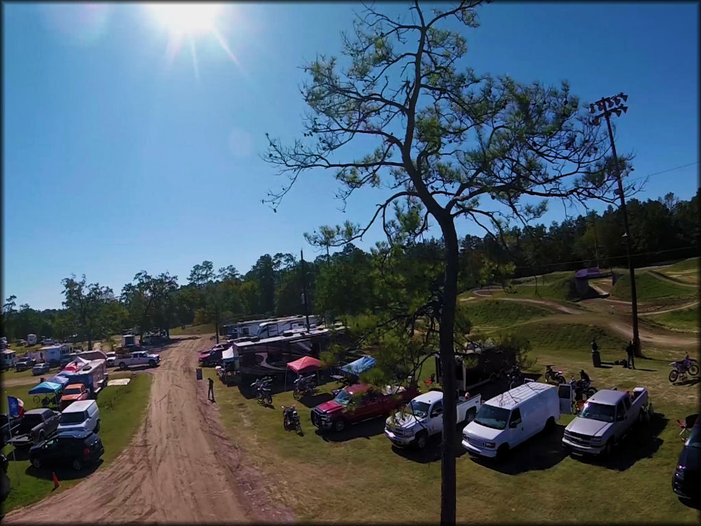 Aerial view of the parking area at Rio Bravo.