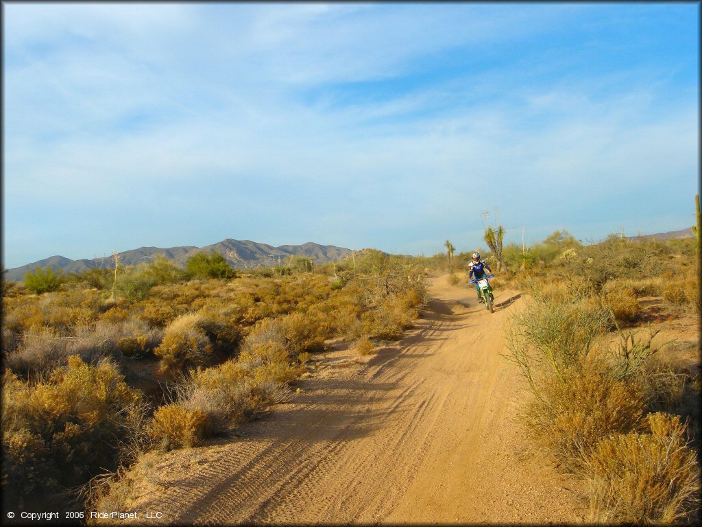 Kawasaki KX Dirt Bike at Desert Vista OHV Area Trail