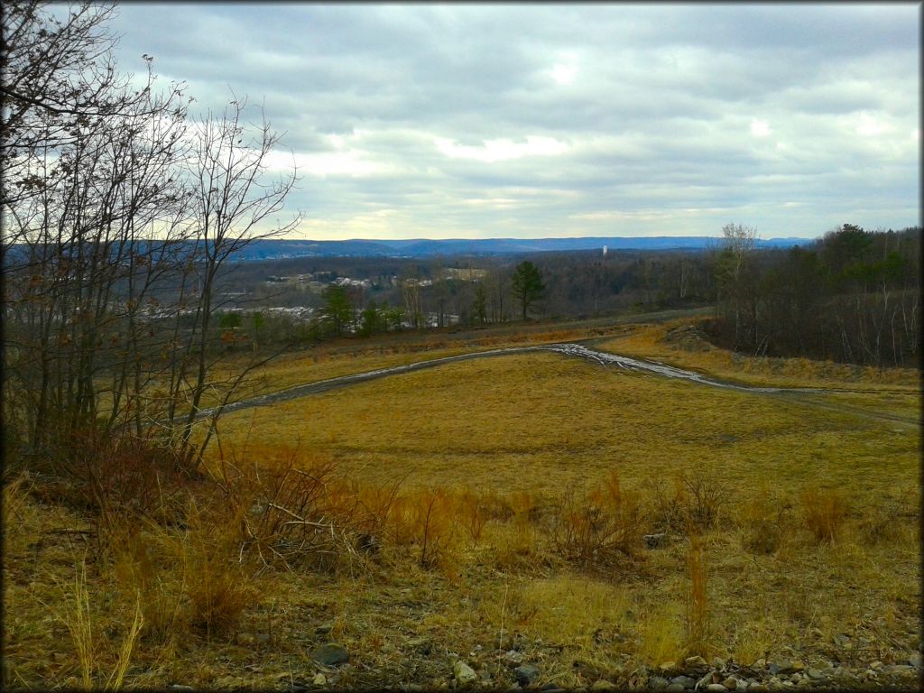 A scenic portion of the ATV trail with trees.