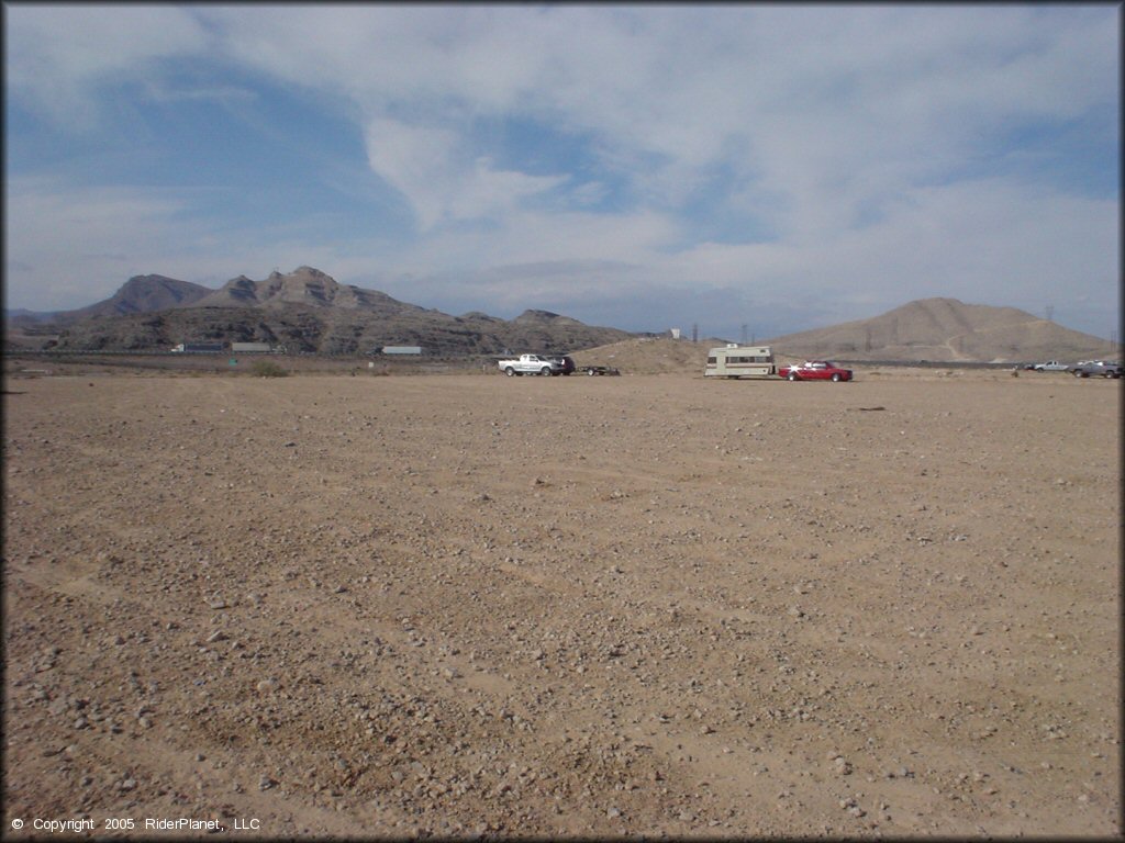 RV Trailer Staging Area and Camping at Nellis Dunes OHV Area