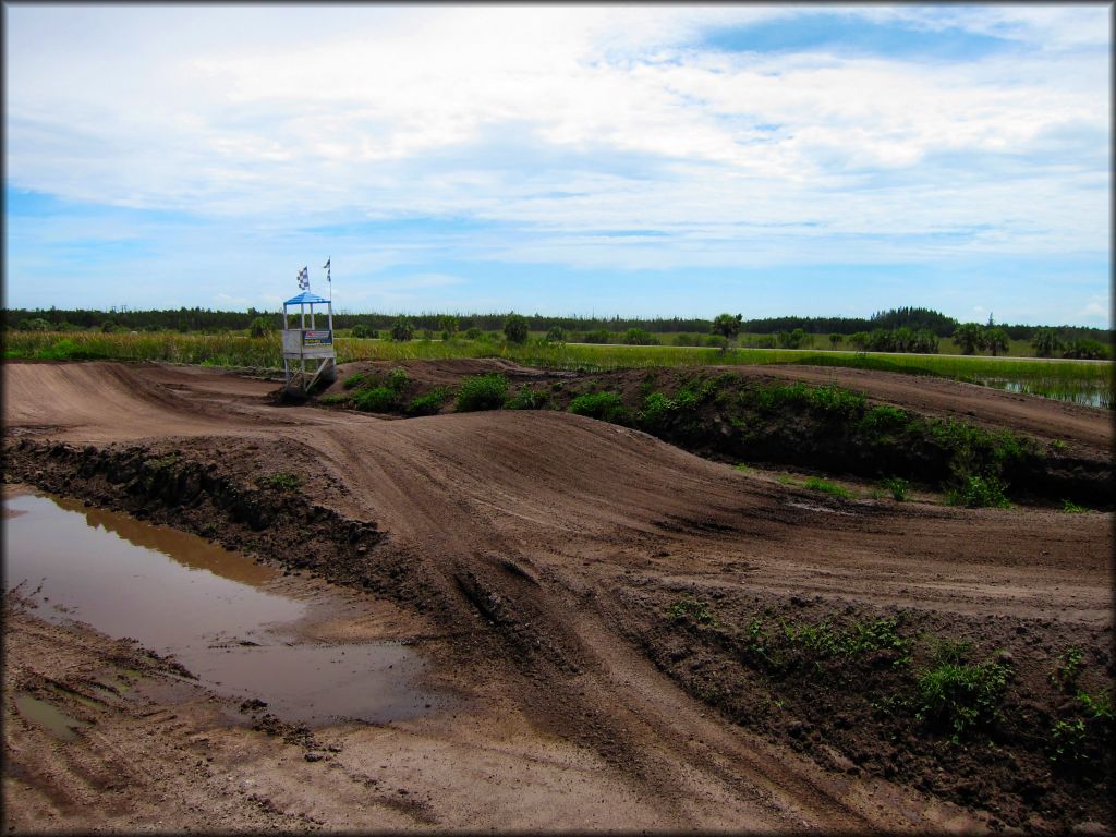 View of jumps on motocross track.