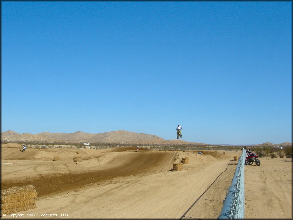 Dirt Bike jumping at Cal City MX Park OHV Area