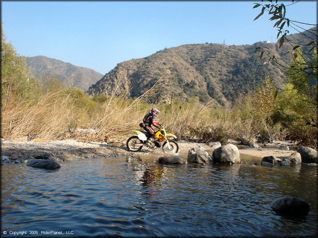 OHV getting wet at San Gabriel Canyon OHV Area