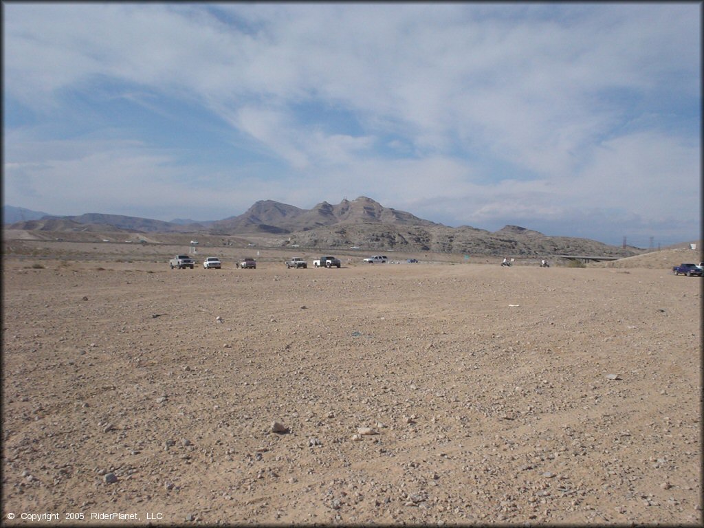 RV Trailer Staging Area and Camping at Nellis Dunes OHV Area