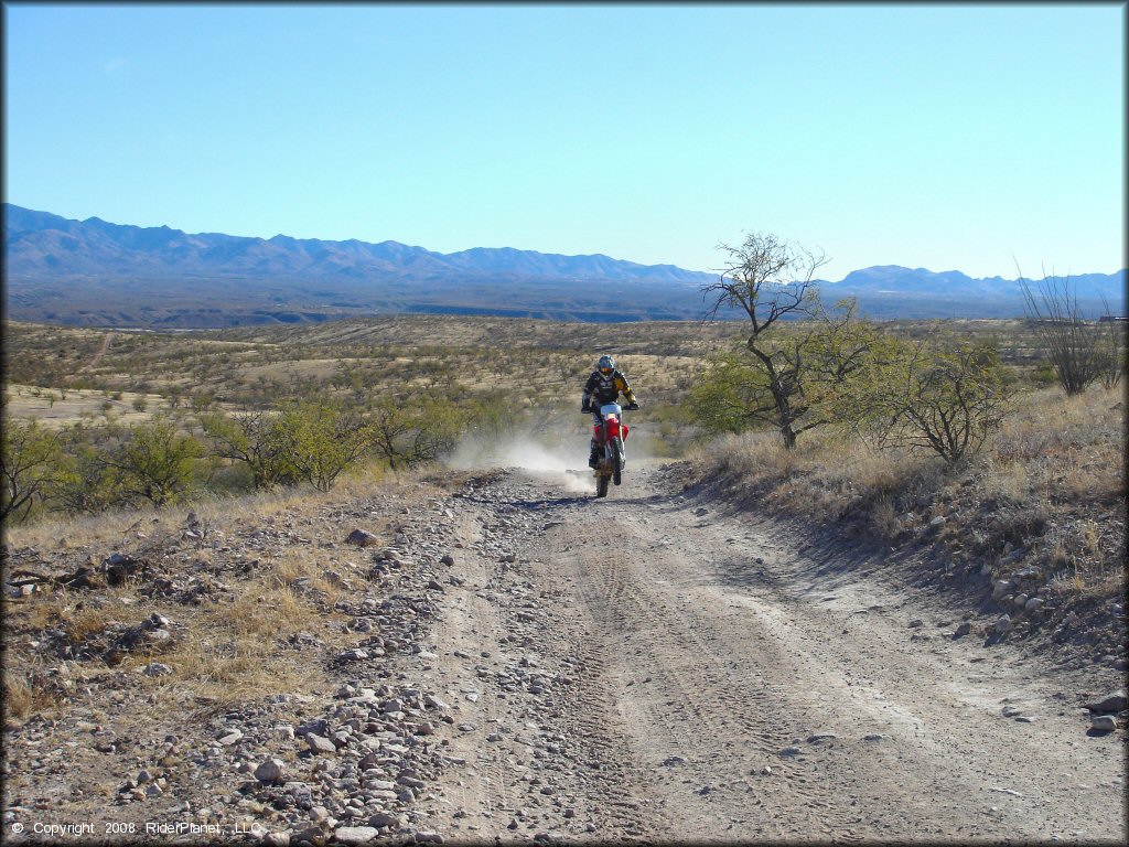 Honda CRF Motorbike floating the front at Red Springs Trail