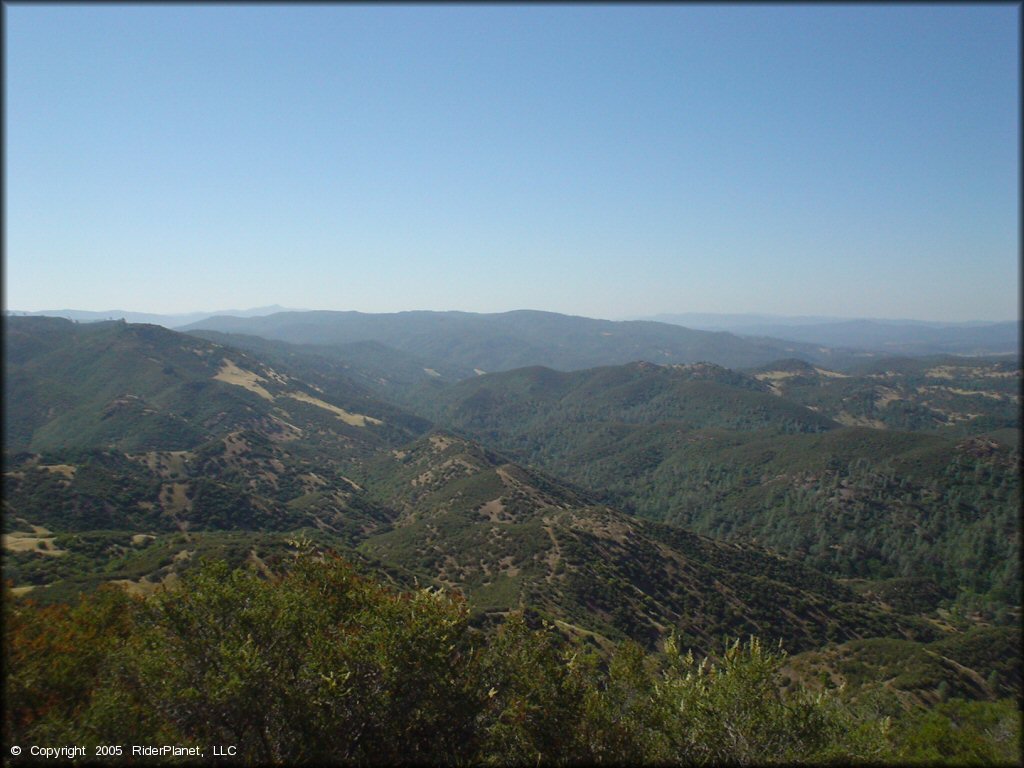 Scenic view of rolling hills and valleys.