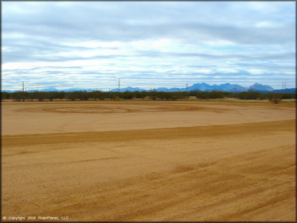 RV Trailer Staging Area and Camping at Pinal Airpark Trail