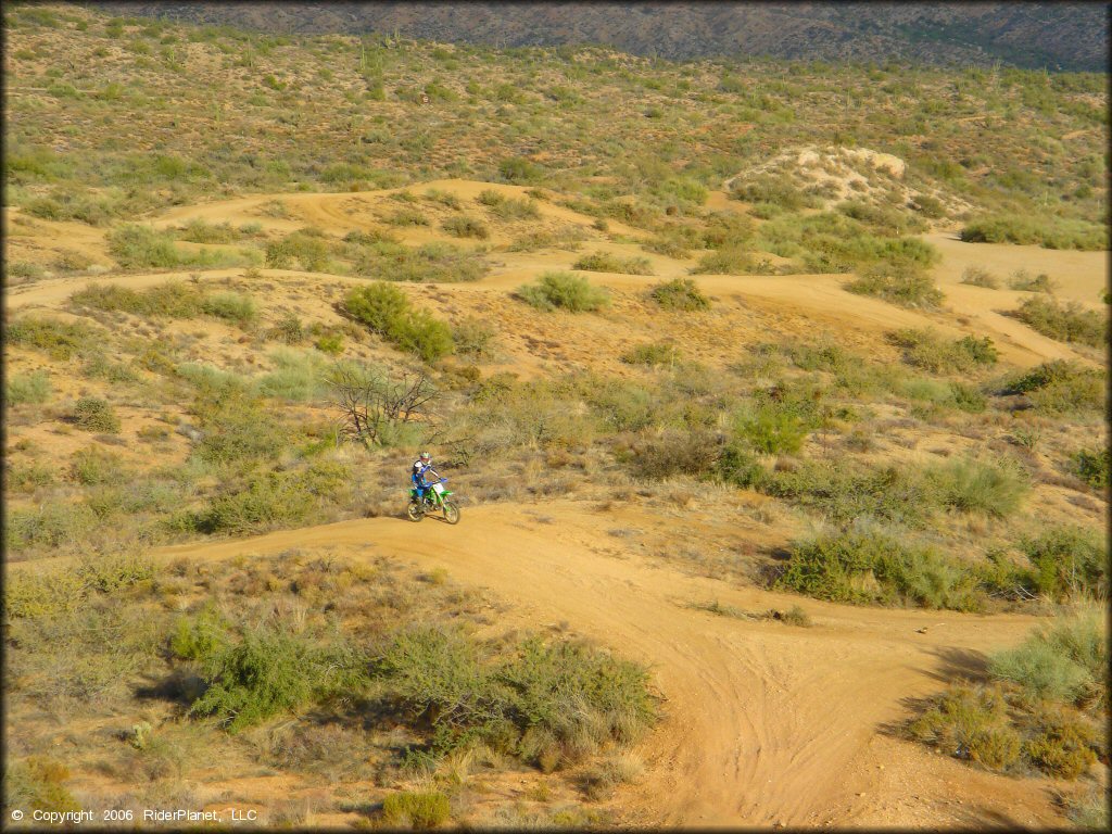 Kawasaki KX Motorcycle at Desert Vista OHV Area Trail