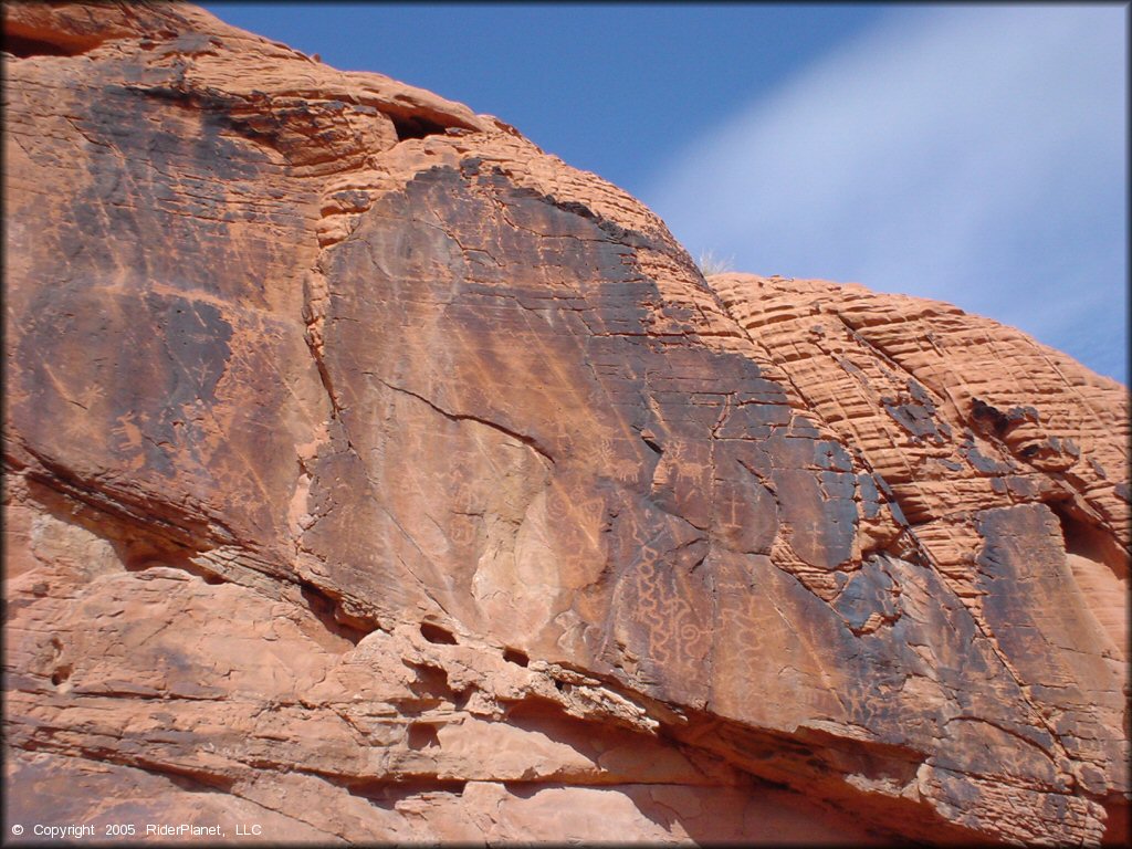 Petroglyph drawings on rocks.