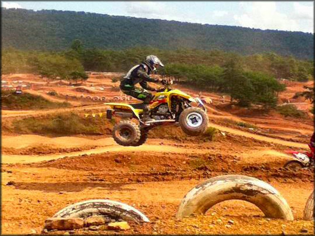 OHV catching some air at Breezewood Proving Grounds Track