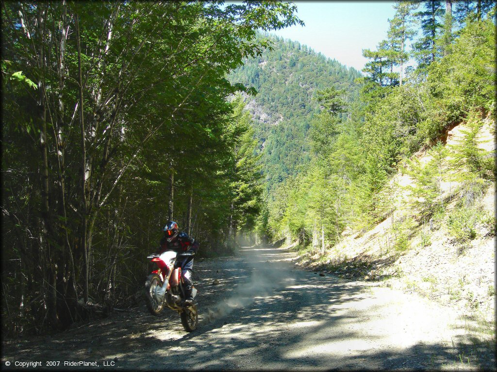 Honda CRF Dirtbike doing a wheelie at Rattlesnake Ridge Area Trail